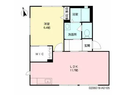 クローバー(1LDK/1階)の間取り写真