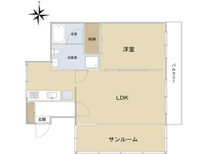 マークハーゲン(1LDK/4階)の間取り写真