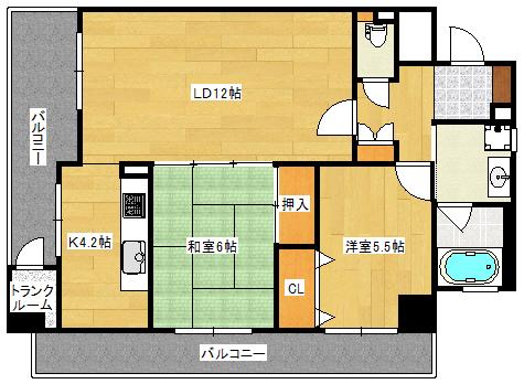 JCITY高須弐番館(2LDK/3階)の間取り写真