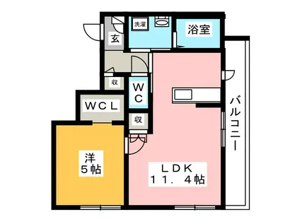 LUCE UNO(1LDK/3階)の間取り写真