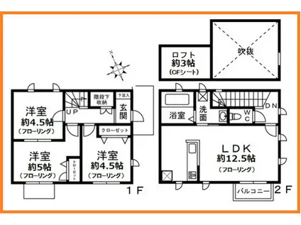 セゾン ド セシル(3LDK/1階)の間取り写真