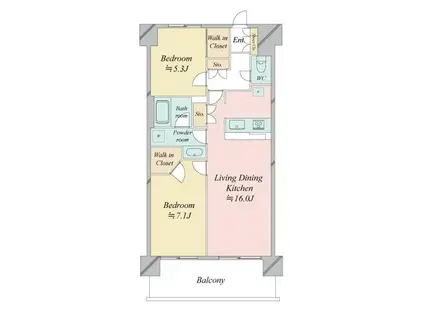 レジディア南千住(2LDK/10階)の間取り写真