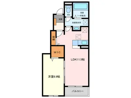 フラン瑞穂(1LDK/1階)の間取り写真