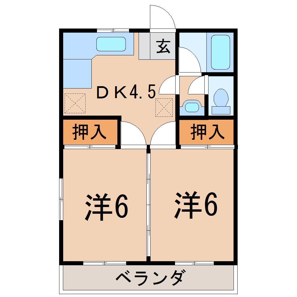 ハンザワマンション(2K/3階)の間取り写真