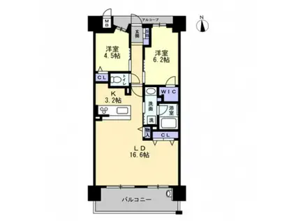 アルファステイツ高天(2LDK/10階)の間取り写真