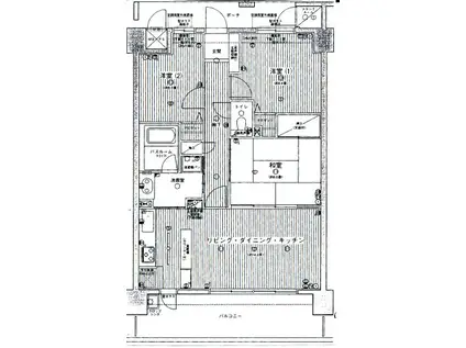 ライオンズマンション府中大須(3LDK/4階)の間取り写真