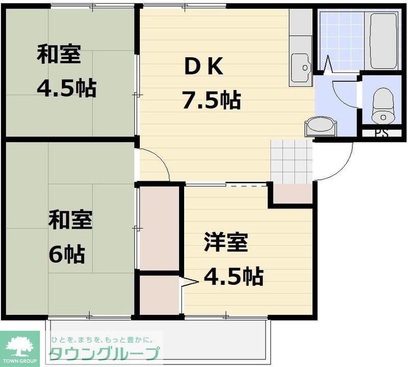 リバティハイツ(3DK/1階)の間取り写真