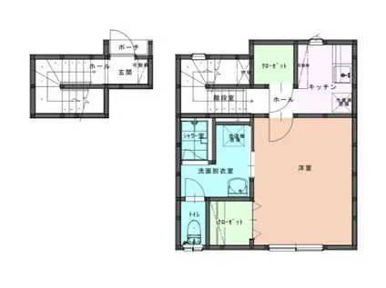 WAVY(1K/2階)の間取り写真