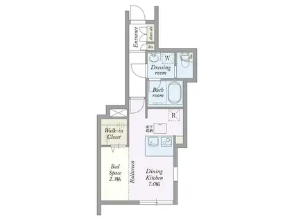 ジャスパー中落合(1DK/1階)の間取り写真