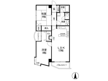 サンアミニティ(2LDK/3階)の間取り写真