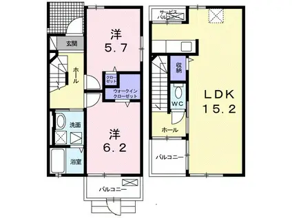 ラモー シャルマン(2LDK/1階)の間取り写真
