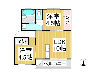 ペイ・ルミエール長野(2LDK/4階)の間取り写真