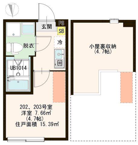 東武大師線 西新井駅 徒歩6分 2階建 築5年(1K/2階)の間取り写真