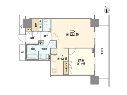 ザ・レジデンス一番町(1LDK/3階)の間取り写真