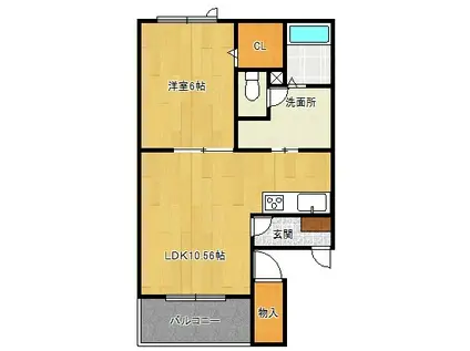 KIRARII(1LDK/1階)の間取り写真