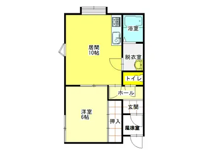 コーポピンネIII(1LDK/1階)の間取り写真