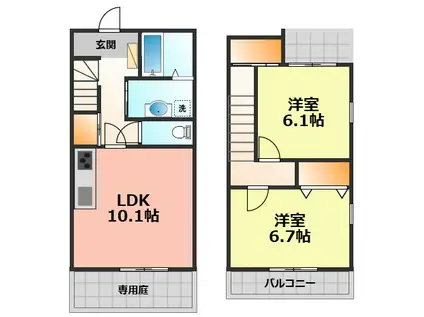 インペリアル(2LDK/1階)の間取り写真