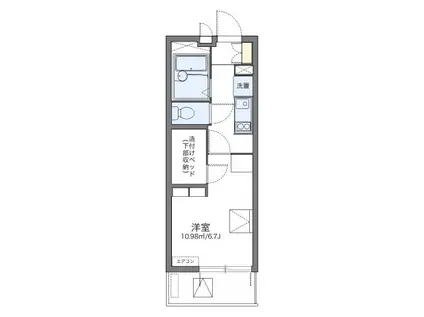 レオパレスハイ ウッド 中平(1K/4階)の間取り写真