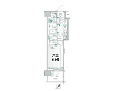 デュオステージ横濱天王町(1K/4階)の間取り写真