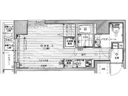 メインステージ錦糸町IV(ワンルーム/11階)の間取り写真