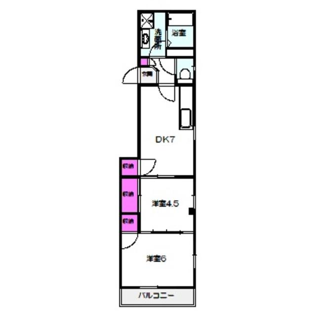 東マンション(2DK/3階)の間取り写真