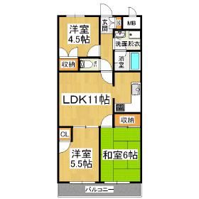 ハイツアルピーノ(3LDK/1階)の間取り写真