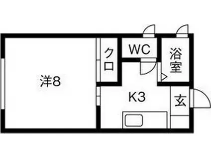 プリムローズ(1K/2階)の間取り写真