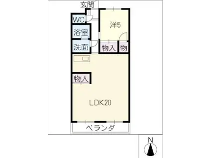 BLUMEN HAUS I(1LDK/4階)の間取り写真