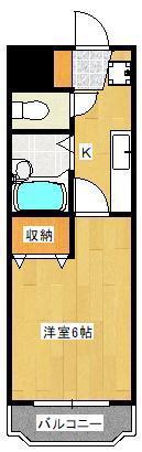 シャトレ戸ノ上II(1K/4階)の間取り写真