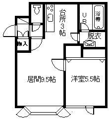 エスパニア名寄I(1LDK/1階)の間取り写真