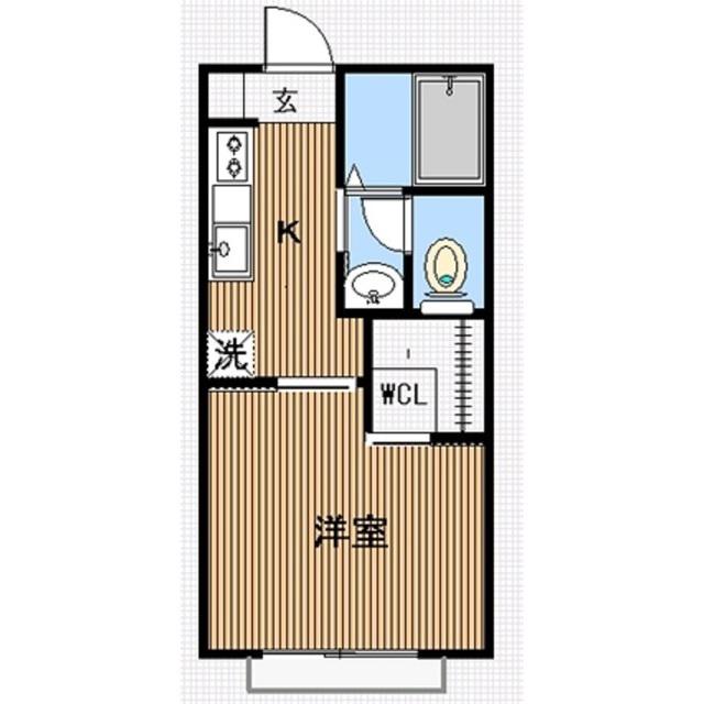 グリーンパレス小林(1K/2階)の間取り写真