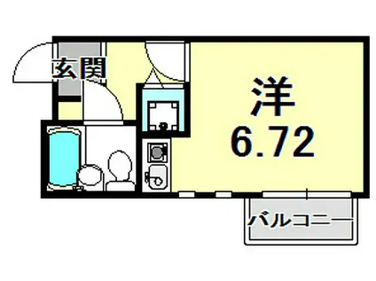 べルトピア西宮I(ワンルーム/2階)の間取り写真