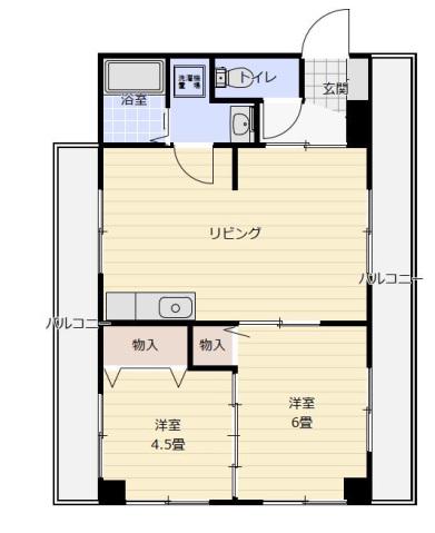 エスティード光南(2LDK/5階)の間取り写真