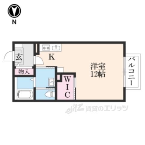ハピネス(ワンルーム/1階)の間取り写真