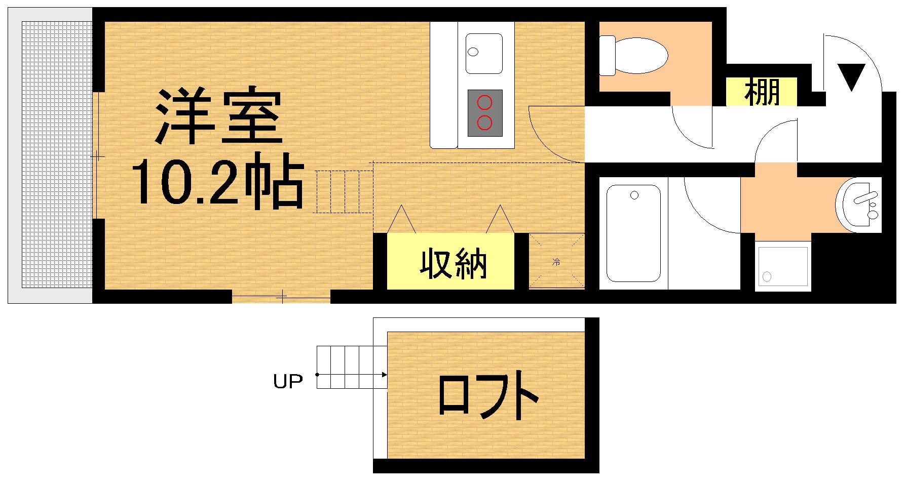 プロヴァンス宝町(ワンルーム/7階)の間取り写真