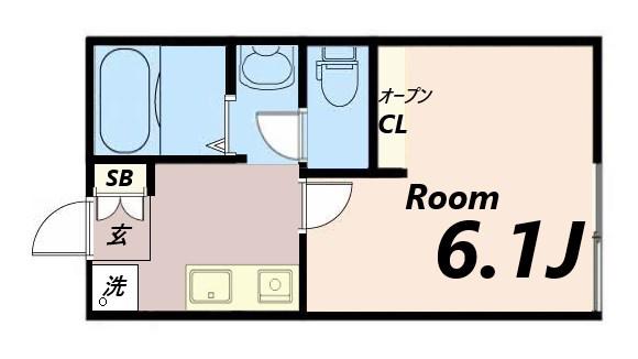 きっか中島(1K/2階)の間取り写真