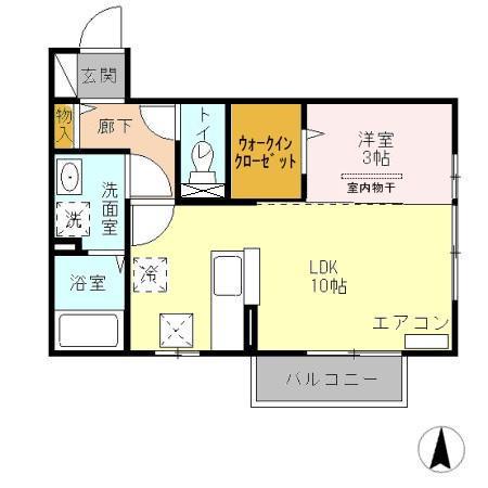 エスポワール前田B(1LDK/1階)の間取り写真