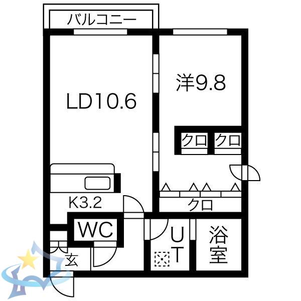 PURE STAGE MARUYAMA(1LDK/3階)の間取り写真