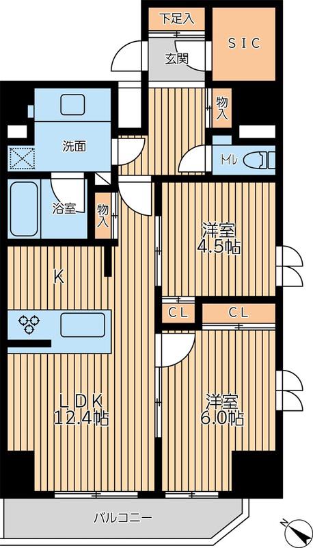 CITY LUX YOKOHAMA(2LDK/9階)の間取り写真