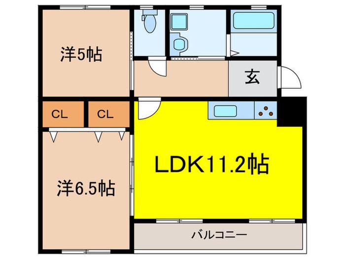 荒木マンション(2LDK/3階)の間取り写真