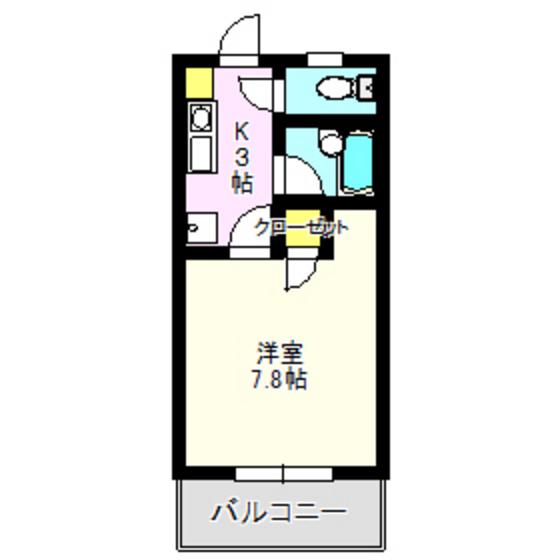 上信電鉄 南高崎駅 徒歩9分 4階建 築31年(1K/4階)の間取り写真