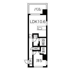 シーズンフラッツ蔵前春日通(1LDK/7階)の間取り写真
