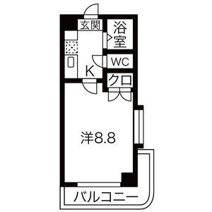 シティライフ藤ヶ丘(1K/4階)の間取り写真