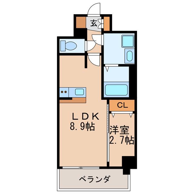 エスリード ザ・レガリア新栄PREMIER(1LDK/14階)の間取り写真
