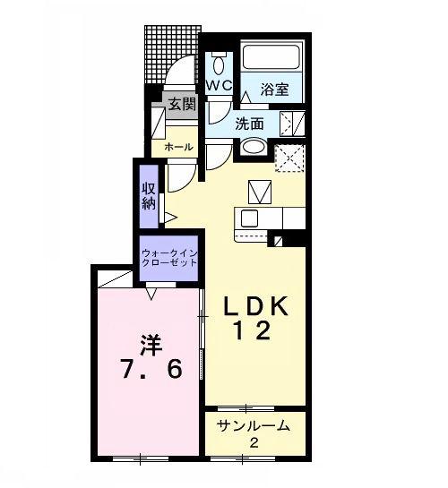 パピィ エースリー(1LDK/1階)の間取り写真