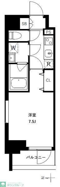 アーバンパーク浅草II(1K/6階)の間取り写真