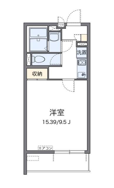 クレイノアンジュ鶴間(1K/2階)の間取り写真