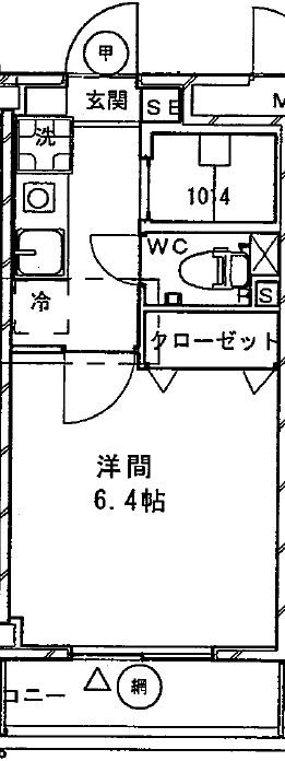 矢切ビル(1K/3階)の間取り写真