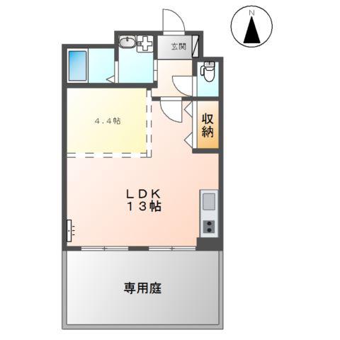 REGULUS(1LDK/1階)の間取り写真
