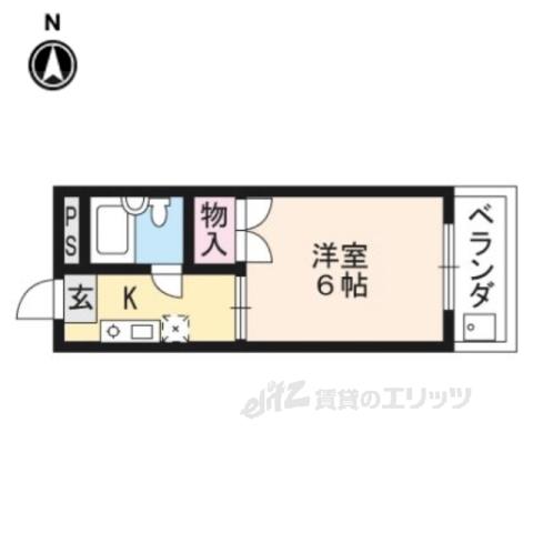 やまいくマンション(1K/3階)の間取り写真
